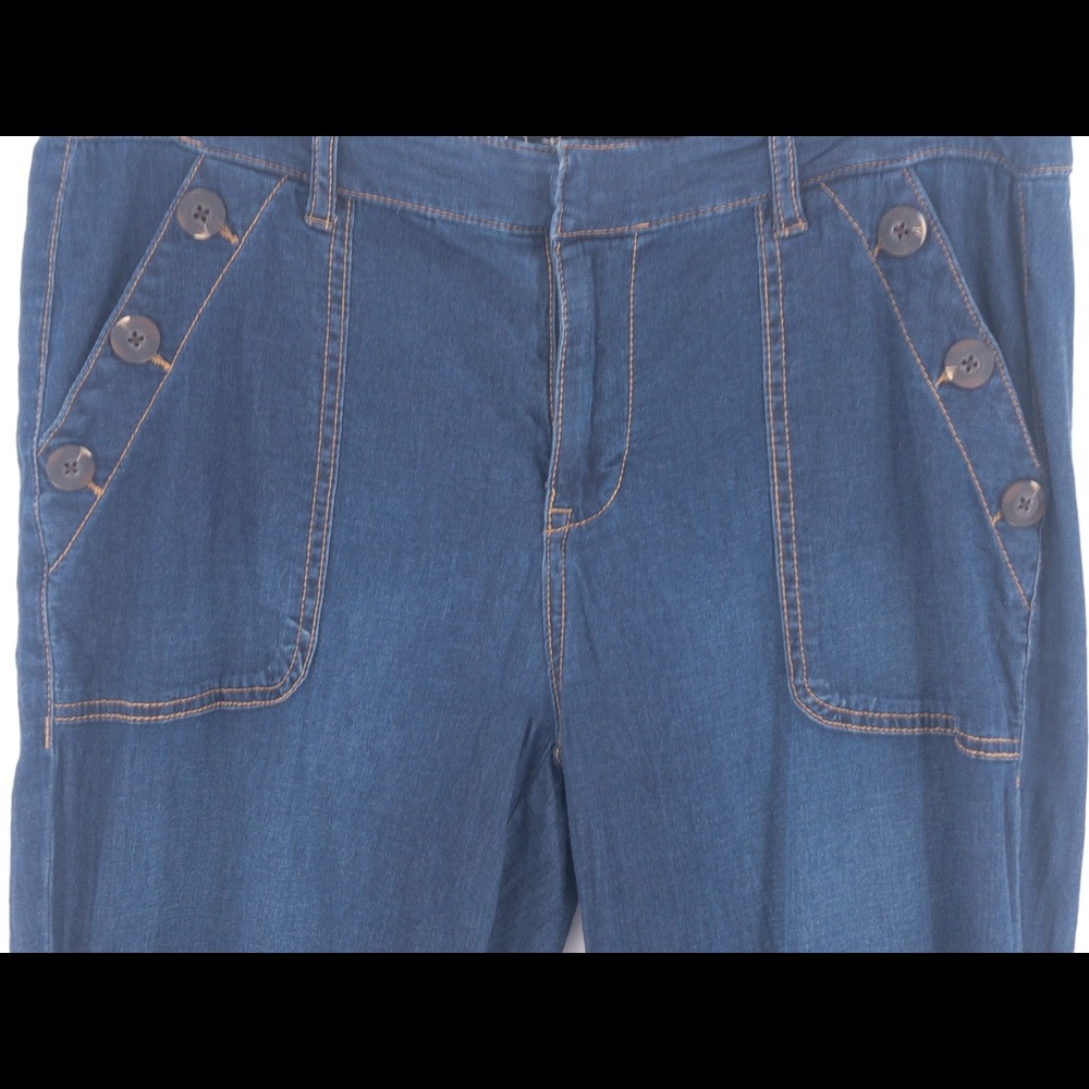 ONE5ONE Wide Leg Jeans with front pocket buttons